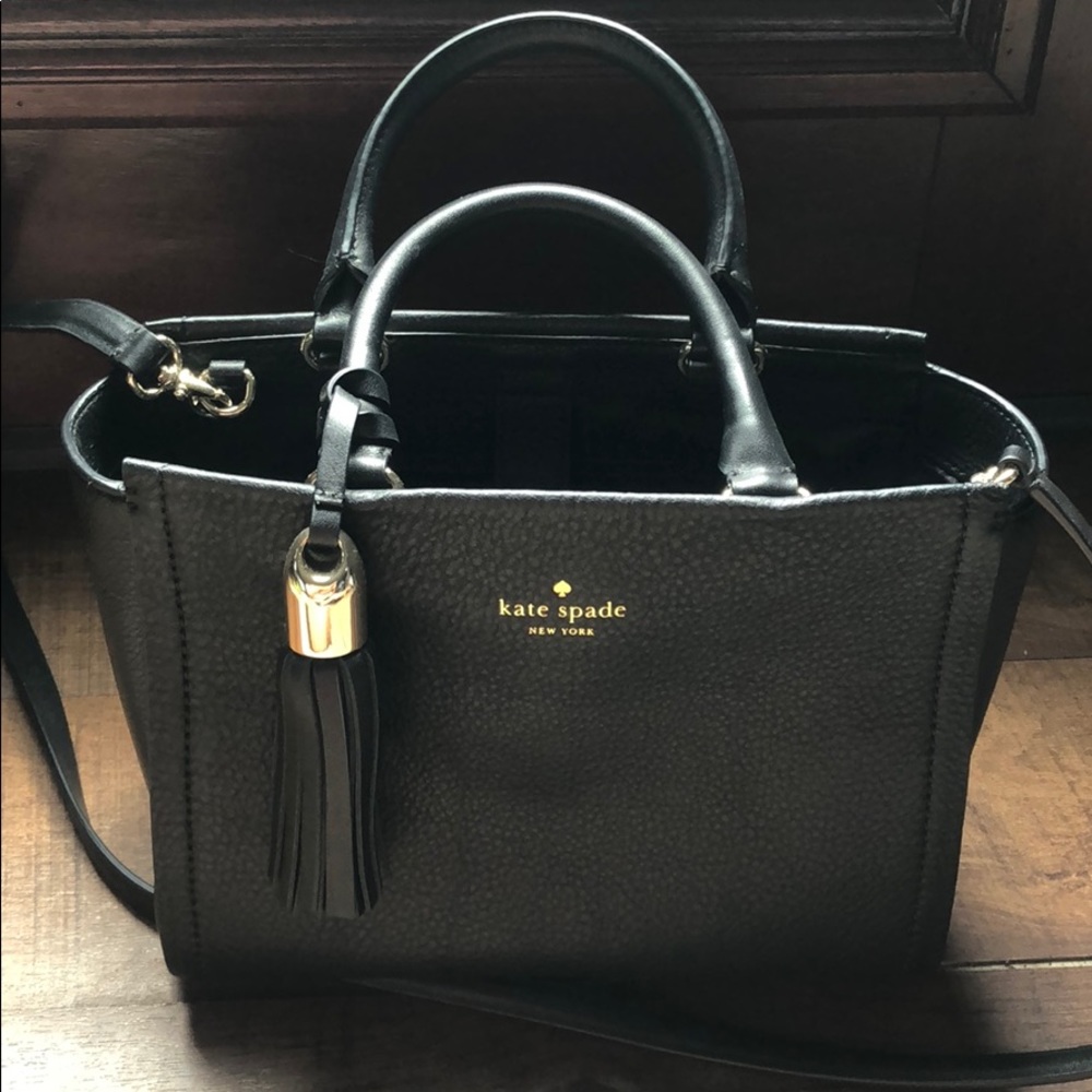 KATE SPADE TOP HANDLE BLACK SATCHEL GOLD HARDWARE
